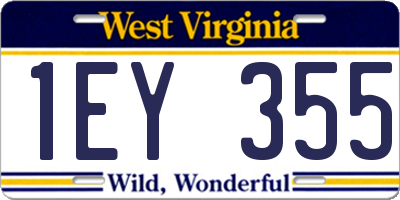 WV license plate 1EY355