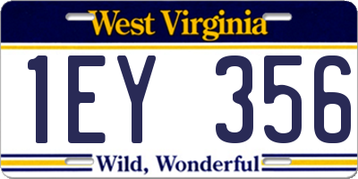 WV license plate 1EY356