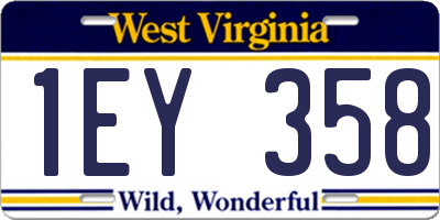 WV license plate 1EY358