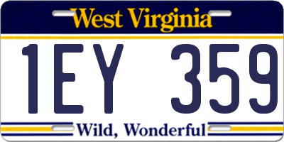 WV license plate 1EY359
