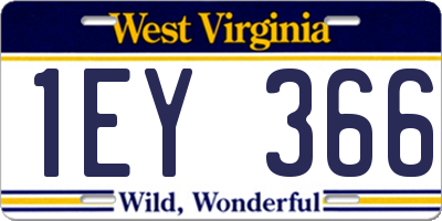 WV license plate 1EY366