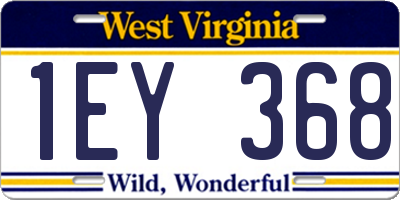 WV license plate 1EY368