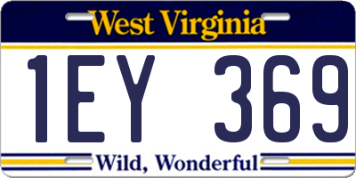 WV license plate 1EY369
