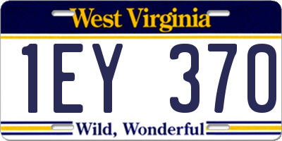 WV license plate 1EY370