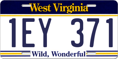 WV license plate 1EY371