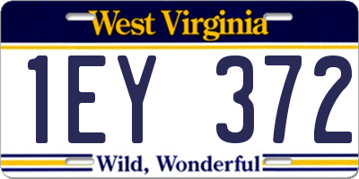 WV license plate 1EY372