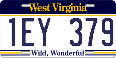 WV license plate 1EY379