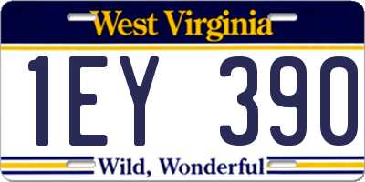 WV license plate 1EY390