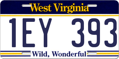 WV license plate 1EY393