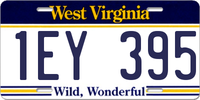 WV license plate 1EY395