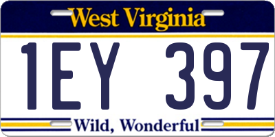 WV license plate 1EY397