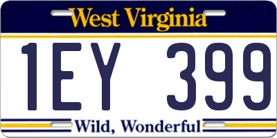 WV license plate 1EY399