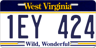 WV license plate 1EY424