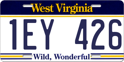 WV license plate 1EY426