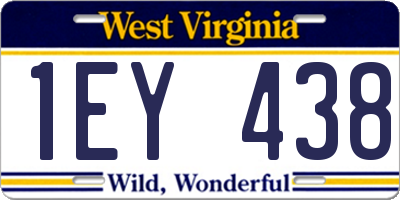 WV license plate 1EY438