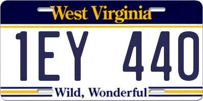 WV license plate 1EY440