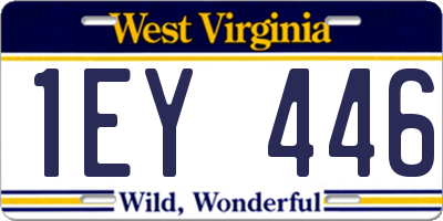 WV license plate 1EY446