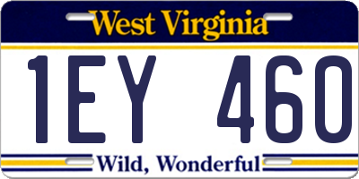 WV license plate 1EY460