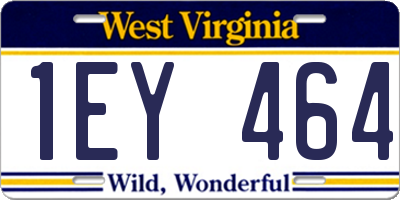 WV license plate 1EY464