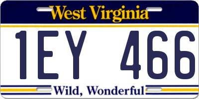 WV license plate 1EY466