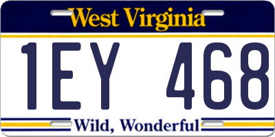 WV license plate 1EY468