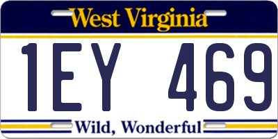 WV license plate 1EY469