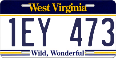 WV license plate 1EY473