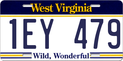 WV license plate 1EY479