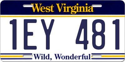 WV license plate 1EY481