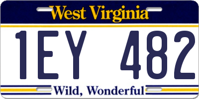 WV license plate 1EY482