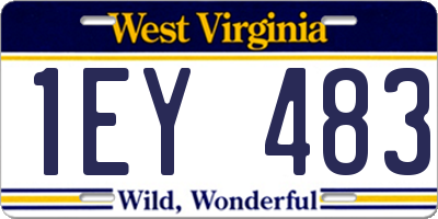 WV license plate 1EY483