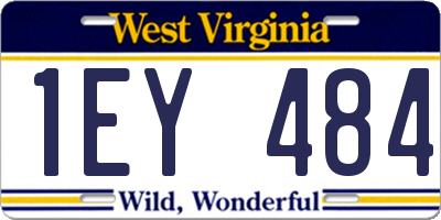 WV license plate 1EY484