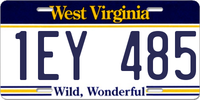 WV license plate 1EY485