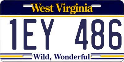 WV license plate 1EY486