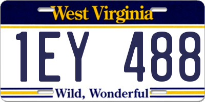 WV license plate 1EY488