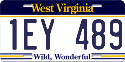 WV license plate 1EY489