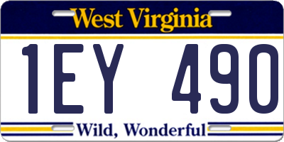 WV license plate 1EY490