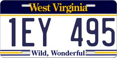 WV license plate 1EY495