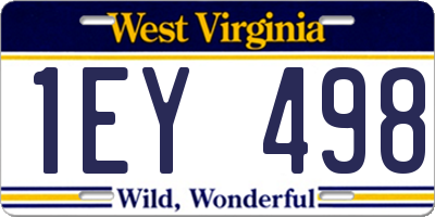 WV license plate 1EY498