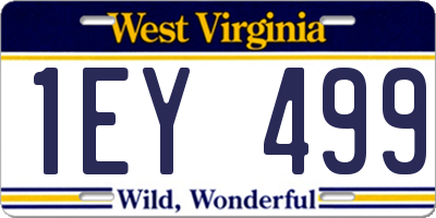 WV license plate 1EY499