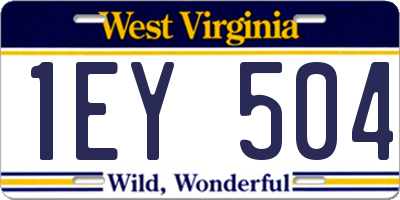 WV license plate 1EY504