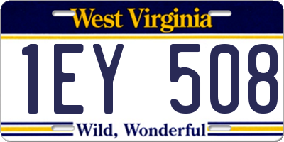 WV license plate 1EY508