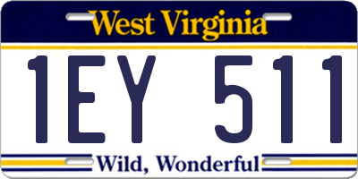 WV license plate 1EY511