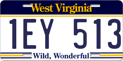 WV license plate 1EY513