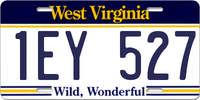 WV license plate 1EY527