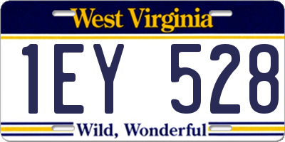 WV license plate 1EY528