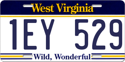 WV license plate 1EY529
