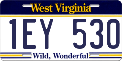 WV license plate 1EY530