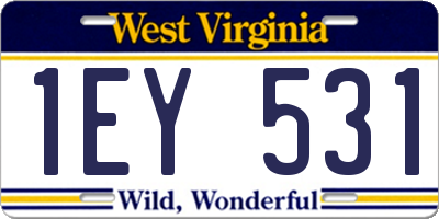 WV license plate 1EY531