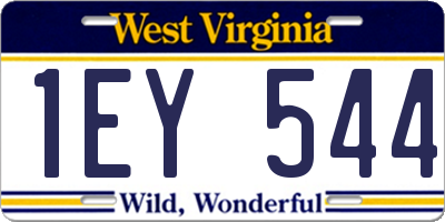 WV license plate 1EY544